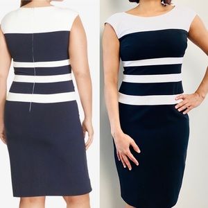 Ralph Lauren petite color blocked dress in black white Size 0p